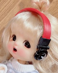 BJD Headphone-01 Red+Black BJD Headphone-01 Red+Black